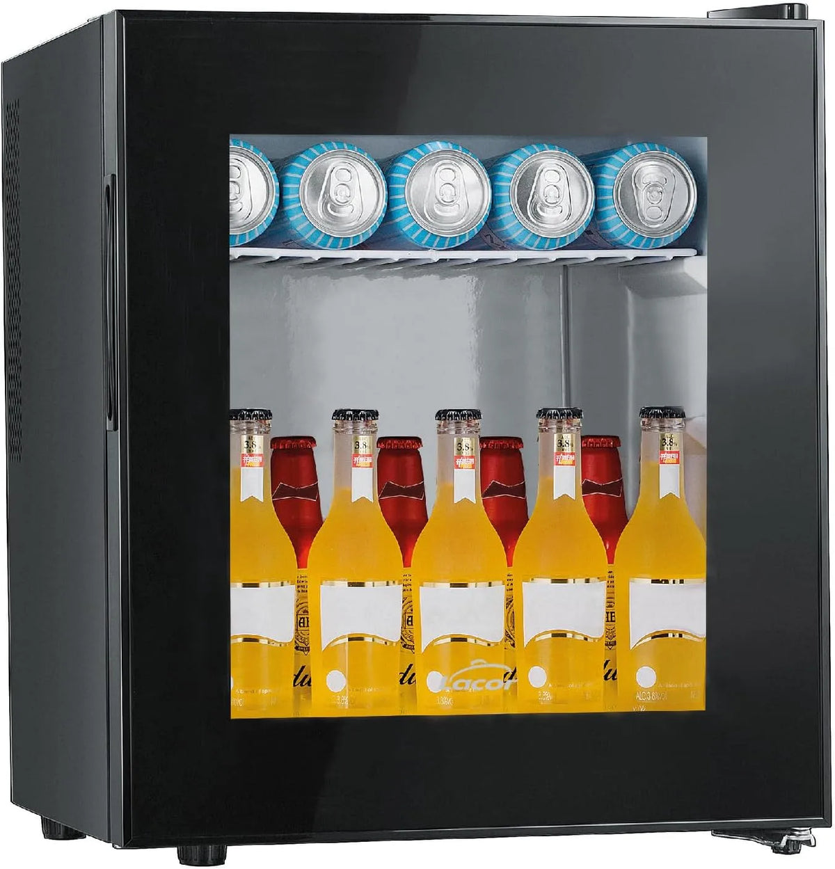 69675 Lacor, Consommation 176 kWh, Thermostat réglable, Dégivrage automatique, an, Minibar thermoélectrique 36L, Porte réversible en verre trempé