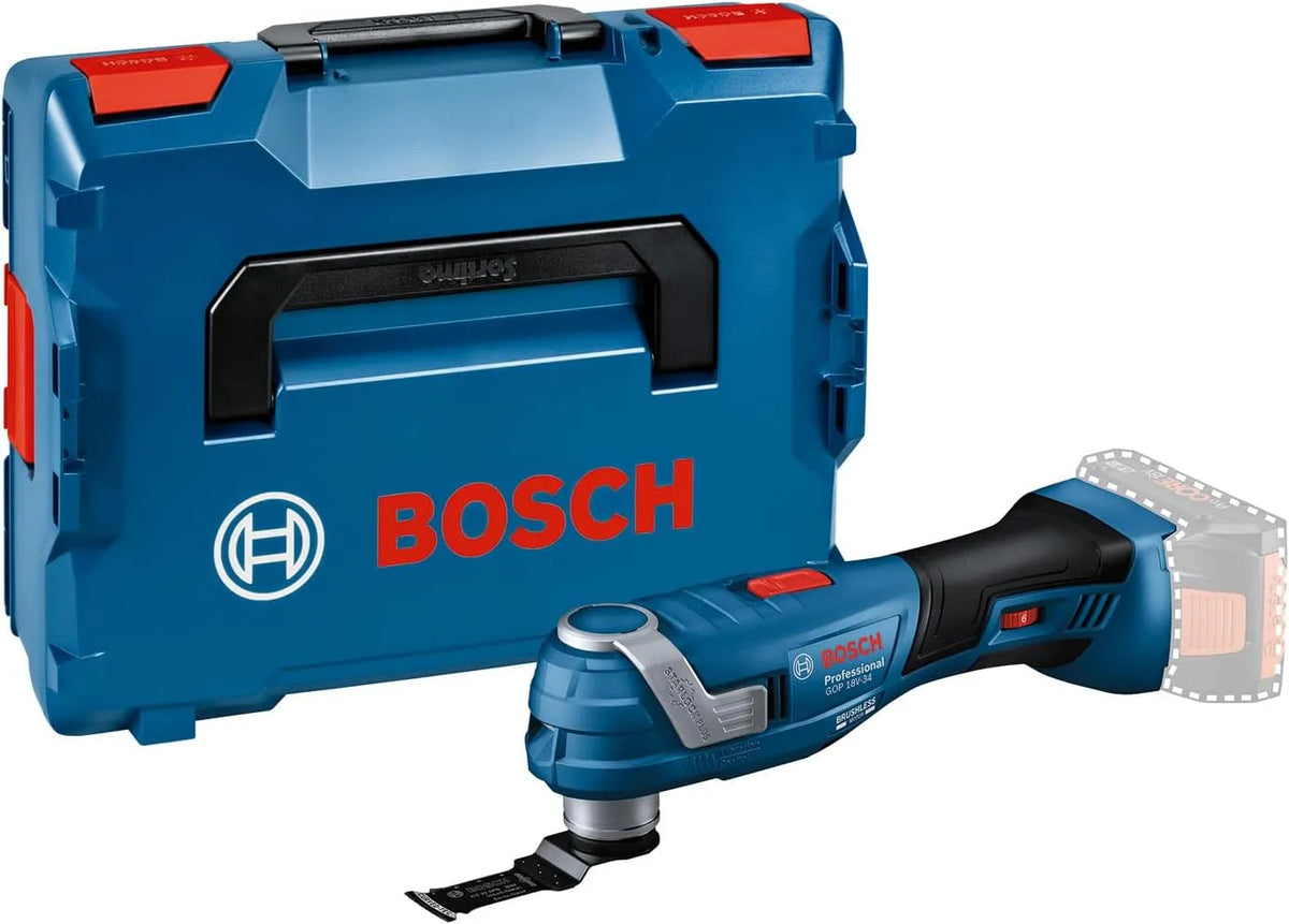 Bosch modèle, Professional 18V System découpeur-ponceur sans-fil GOP 18V-34, poignée fine de 180 mm, avec 1 lame de scie, dans L-BOXX