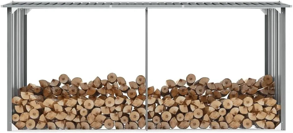 De Stockage de Bois Acier galvanisé 330x92x153 cm finition grise 44860 Générique Abri, finition grise,25 KG