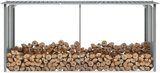 De Stockage de Bois Acier galvanisé 330x92x153 cm finition grise 44860 Générique Abri, finition grise,25 KG