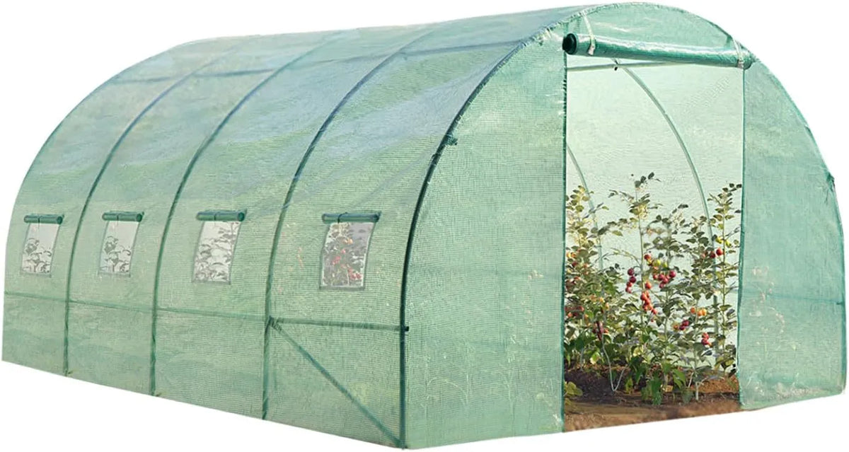 IDMarket, Serre Tunnel de Jardin 12M² Verte Gamme maraîchère Zebra 4x3M