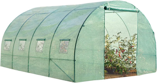 IDMarket, Serre Tunnel de Jardin 12M² Verte Gamme maraîchère Zebra 4x3M