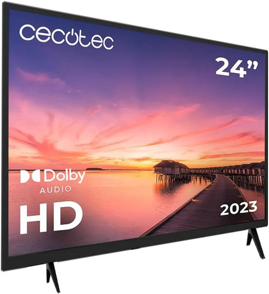 Cecotec téléviseur 0024, Connectivité avec 3 Ports HDMI et 1 Port USB, Système Dolby, classe énergétique E, TV 0 Series, Écran 24 Pouces, Télécommande
