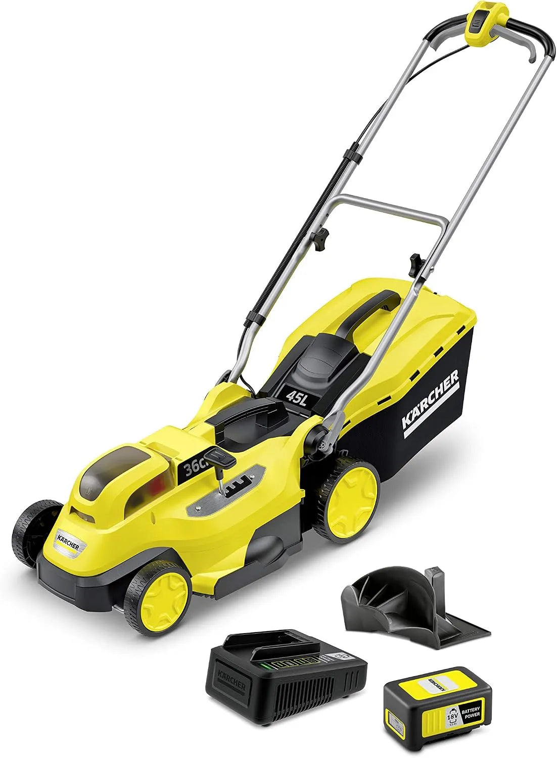 Kärcher Lmo 18-36 Cordless Lawn Mower, largeur 36 cm, Battery Set, Yellow, Black