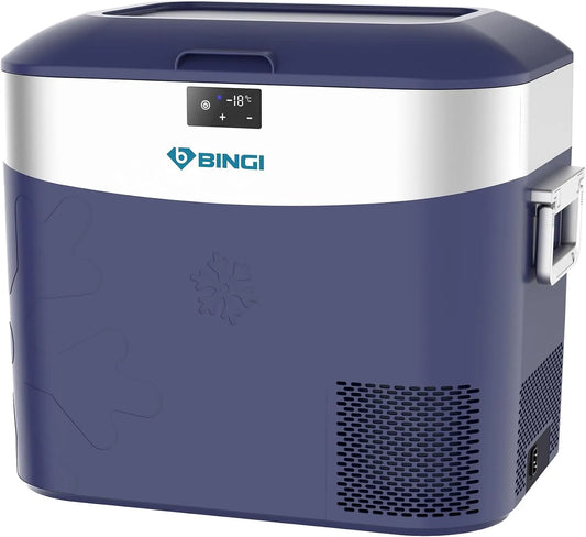 Glacière BINGI, Electrique Voiture 22L Silencieuse, tension 12V, tension 220V, Camion, Maison, Pique-nique, ≤45dB, tension 24V
