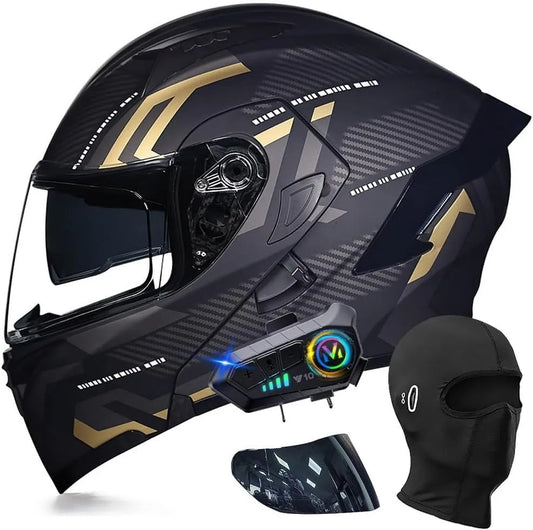 Casque moto Bluetooth Modulable, Flip Up Adulte Moto, Moto Homologué ECE