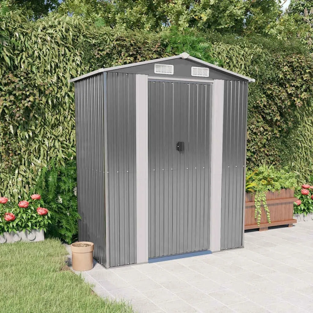 Abri de jardin 319269, finition grise Clair 192x108x223 cm Acier galvanisé, finition grise,47 KG, Maison & Jardin, Pelouses & Jardins