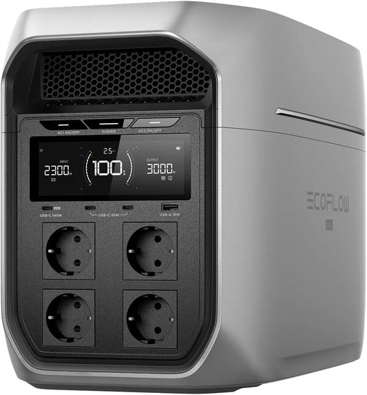 Station électrique portable LiFePO4 CA 3000 W ASI 10, Portable EF EcoFlow Delta 3 Max Plus 2048 Wh, générateur Solaire pour Maison, Sortie, ms, RV