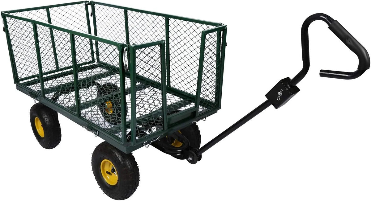 Wiltec Chariot Transport XXL Pliable 1140, x 520 x 1050 mm, capacité 550 kg, avec Bâche Amovible, Pneus Robustes et Grille de Rangement