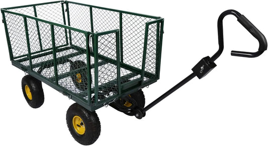 Wiltec Chariot Transport XXL Pliable 1140, x 520 x 1050 mm, capacité 550 kg, avec Bâche Amovible, Pneus Robustes et Grille de Rangement