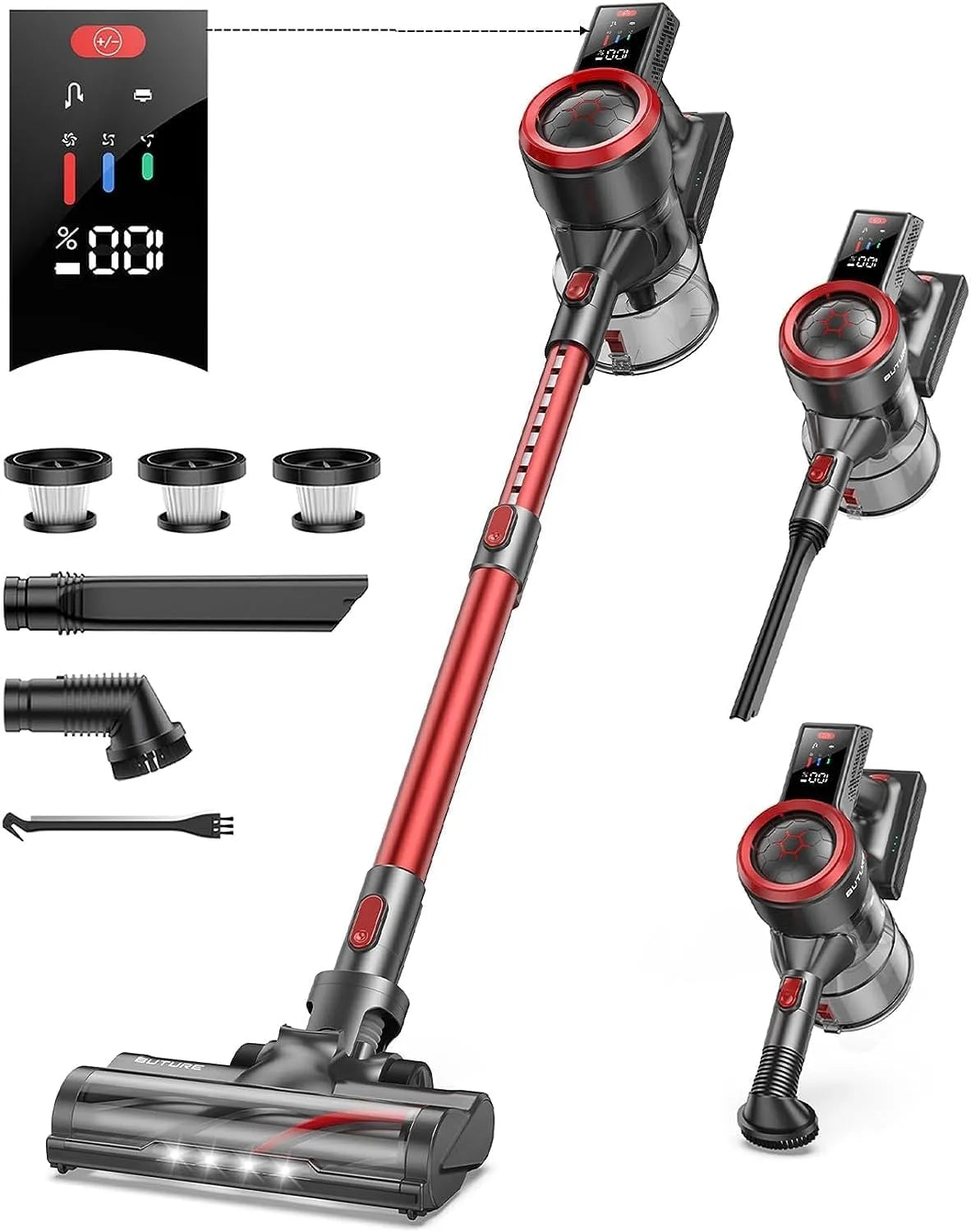 Aspirateur sans fil W/38, puissance 450 W, 38 000 pa, batterie amovible d'une autonomie de 55 minutes, balai électrique sans fil avec mode automatique