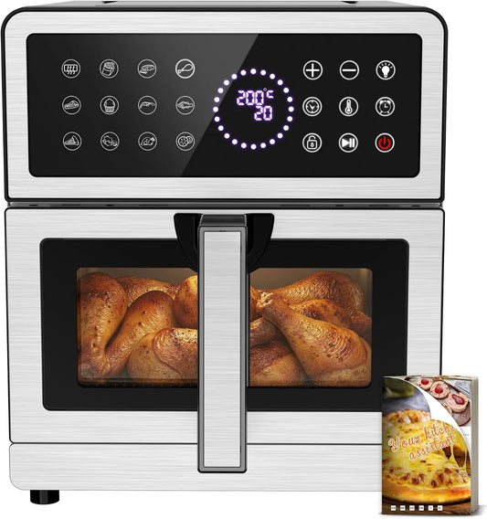 Friteuse à air chaud, Air Fryer 8L XXL, Chaud Avec Recette Max 200℃ Usage Familial, Bas Élément Chauffant, Friteuse Sans Huile Haut
