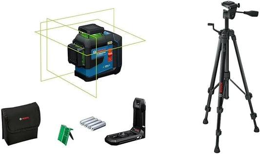 Bosch modèle, Professional laser lignes -33 G GLL 80 LB 10 LR6, 4 piles 1,5 V, + Trépied BT 150, hauteur: 55–157 cm, portée jusqu'à 30 m