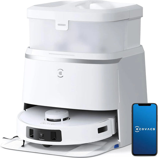 Ecovacs aspirateur robot T30, DEEBOT Pro Omni Mini Station, Nettoyage Humide des Bords TruEdge, Nettoyage en Profondeur, 11 000 PA, Brosse ZeroTangle