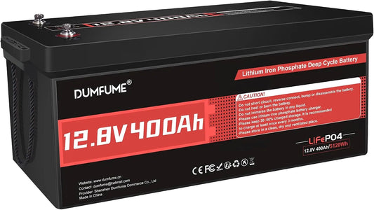 Modèle 400Ah Lithium LiFePO4 15000 Batterie, 5120Wh Cycles, BMS 200A Intégré, pour Stockage d'Énergie Domestique, Solaire