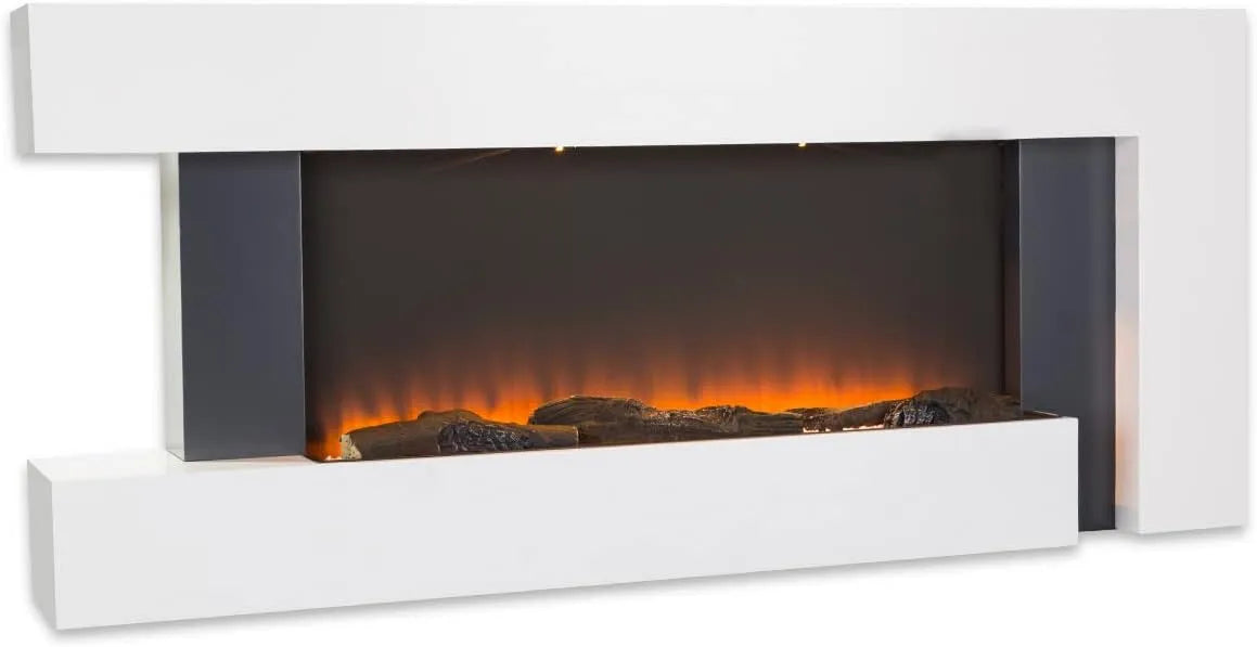 Klarstein cheminée électrique, Télécommande et Minuterie, Chauffage Murale a Poser, Fausse Cheminée a LED