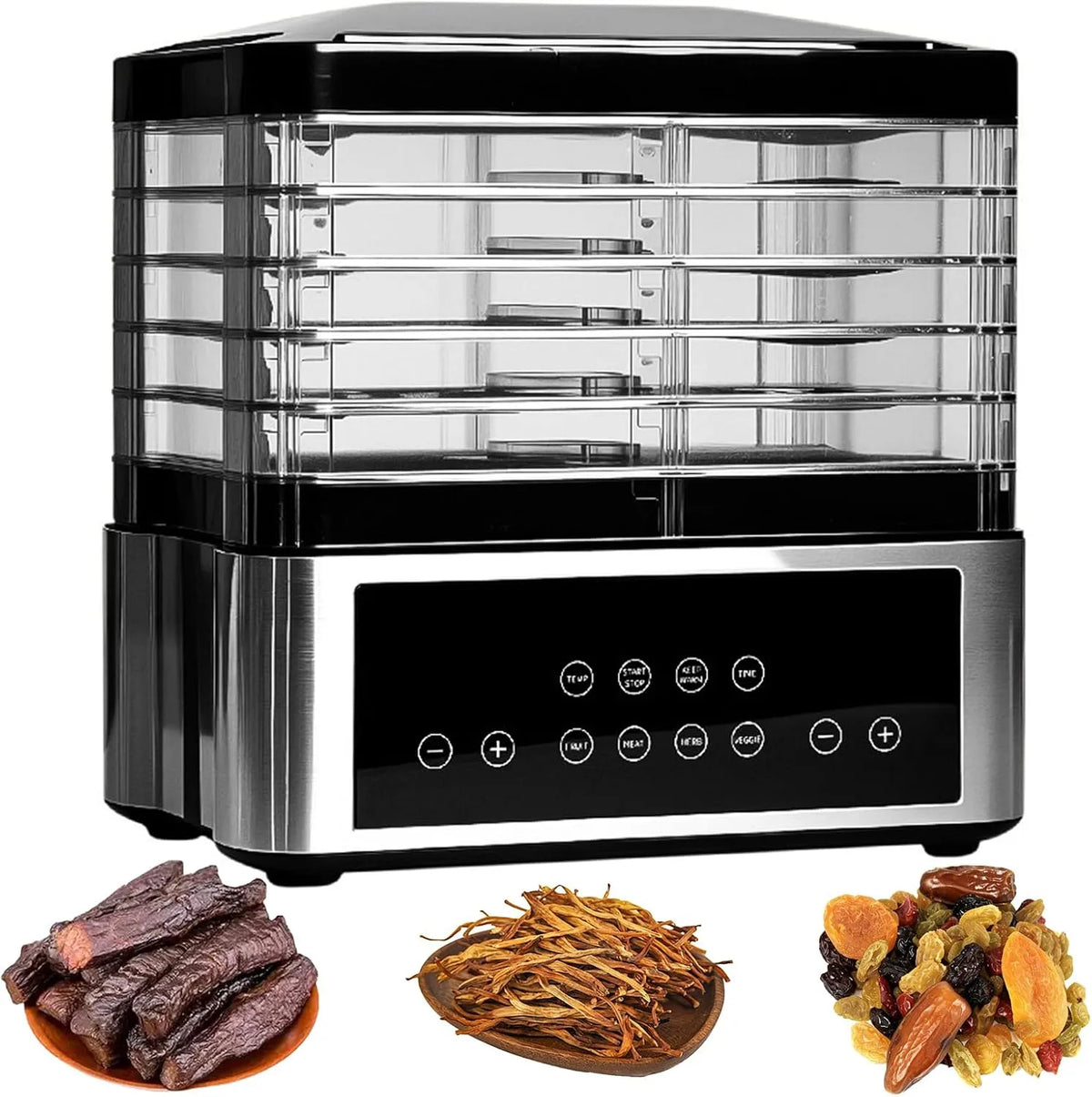 Déshydrateur alimentaire, puissance 350 W, À 5 Niveaux avec Plateaux Sans Bpa, Minuterie Intelligente, Température Librement Réglable