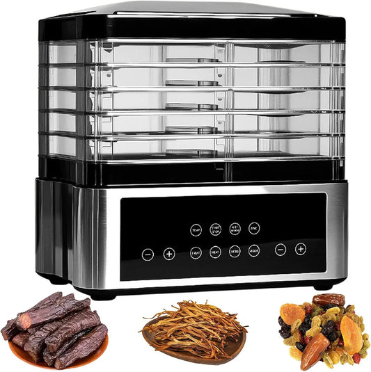 Déshydrateur alimentaire, puissance 350 W, À 5 Niveaux avec Plateaux Sans Bpa, Minuterie Intelligente, Température Librement Réglable