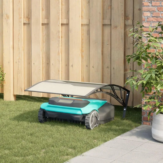 Tondeuse, Sufrk Garage pour robot finition noire 80 x 101 x 46 cm, hangar en tôle d'acier avec toit incliné, Abri de jardin pour outils