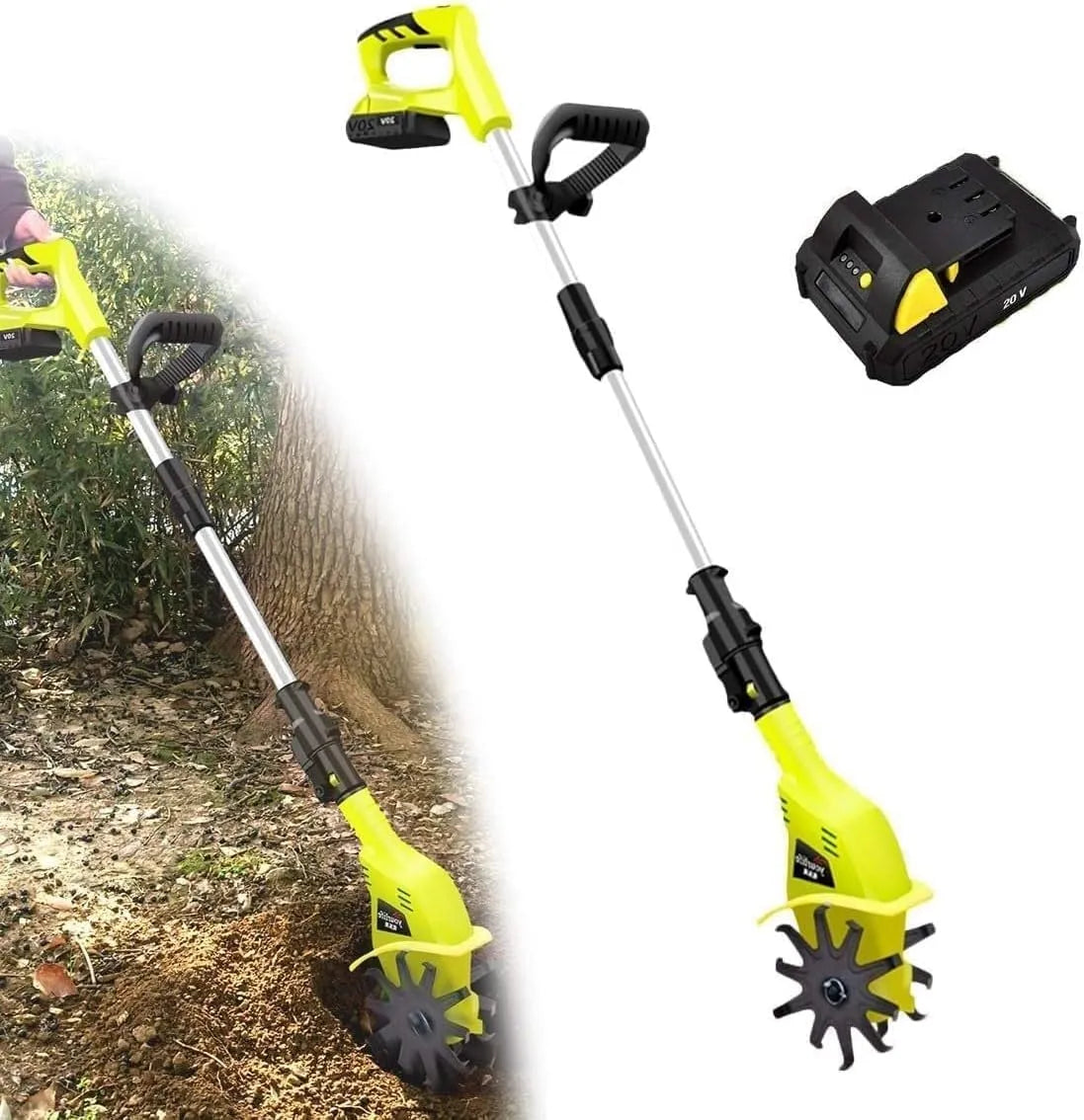Motoculteur, MaiBuL LNNW Rotavator de Cultivateur de Jardin électrique sans Fil